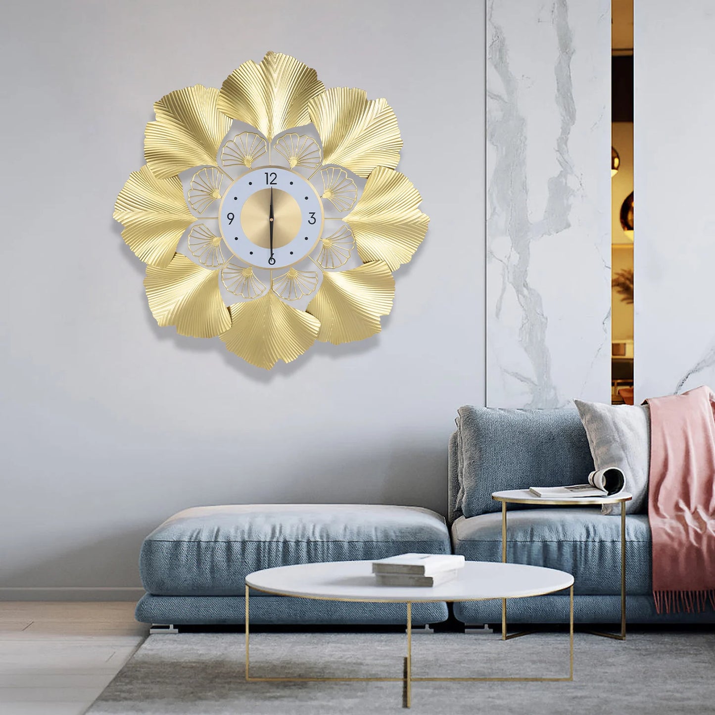 Ginkgo 3D Wall Clock Silent Movement Digital Display