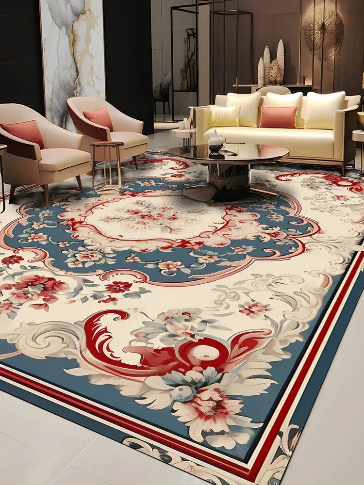 Pastoral Style Polyester Floor Rug for Living Room Bedroom