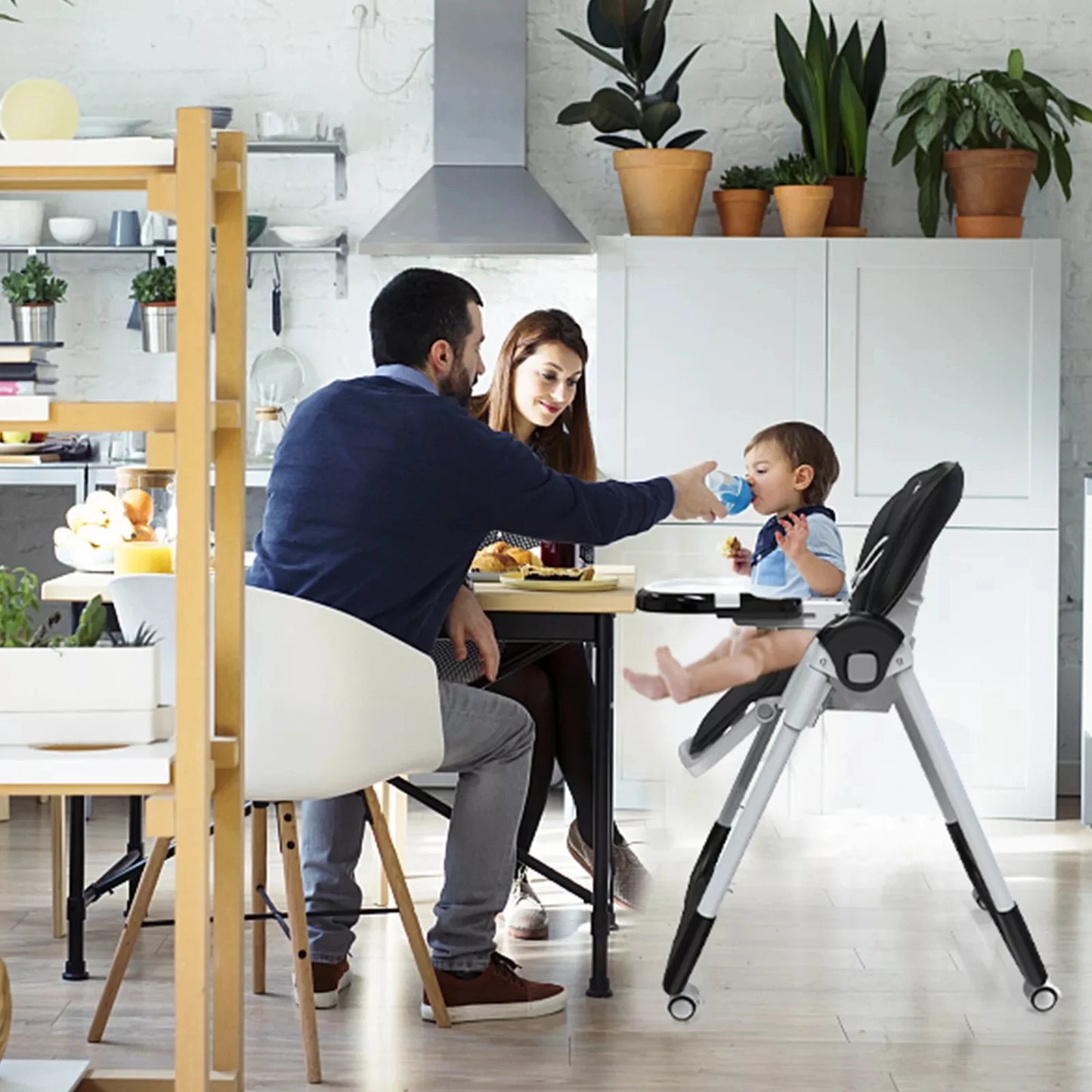 Sejoy Baby High Chair Foldable With Adjustable Tray