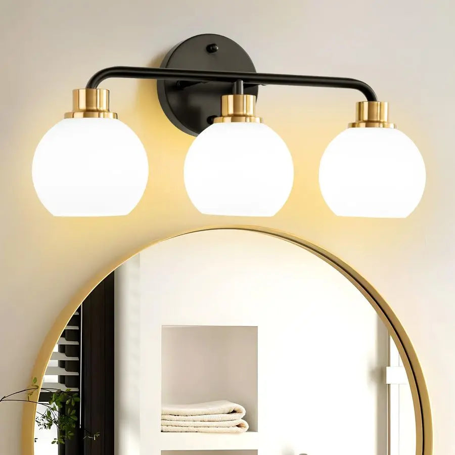 Modern Milk Glass Bathroom Vanity Light With Elegant Finish