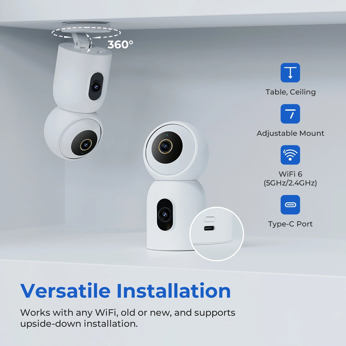 IMILAB C30 Indoor AI Camera Dual 3K Lens WiFi 6 Night Vision