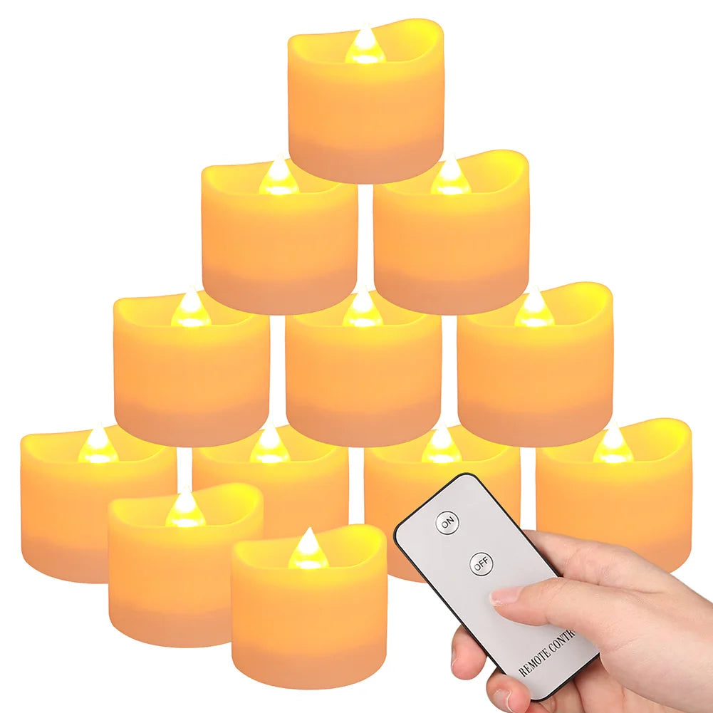 Feature Flameless LED Tealight Candles 12 Or 24 Pack