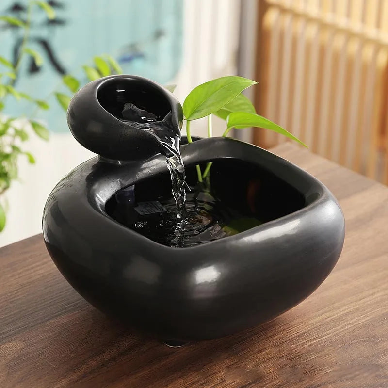 Ceramic Fountain Waterfall Vase Feng Shui Water Feature