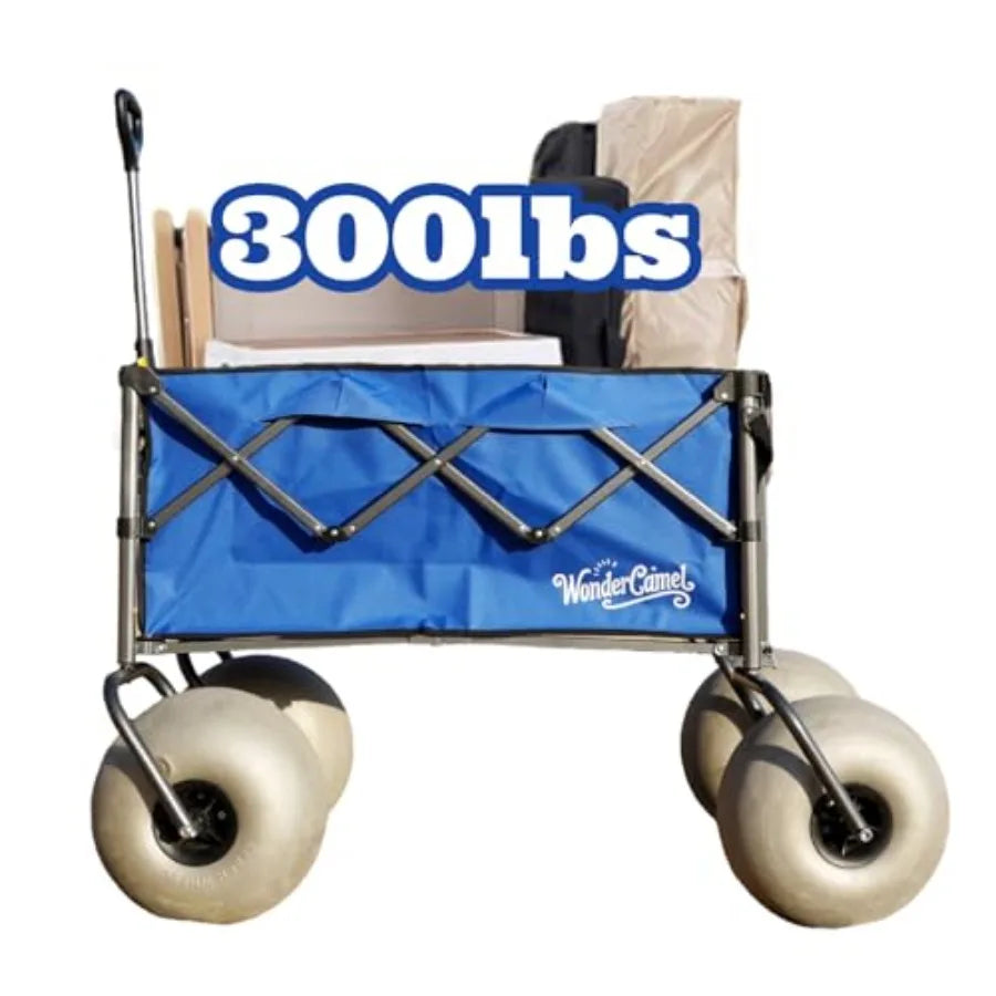 LISM Balloon Wheel Beach Wagon for Sand Collapsible