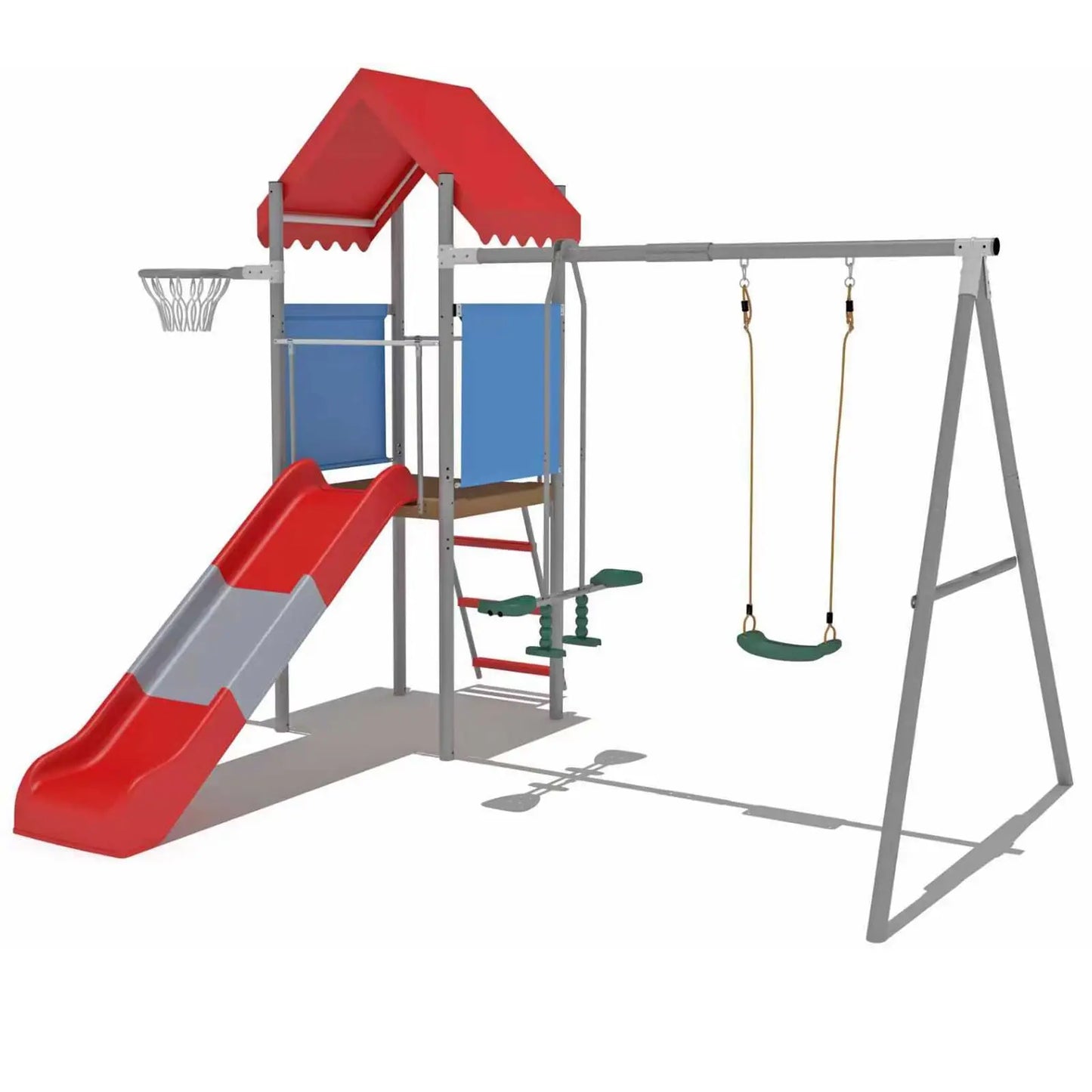 HiMISS Metal Outdoor Playground Set With Swing And Slide