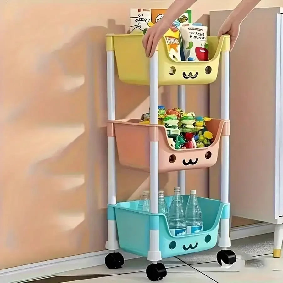 Bathroom Multifunctional Portable Storage Rack On Wheels