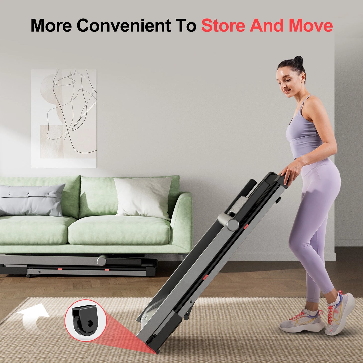 Superun Foldable Incline Treadmill With Touch Screen App 350LBS