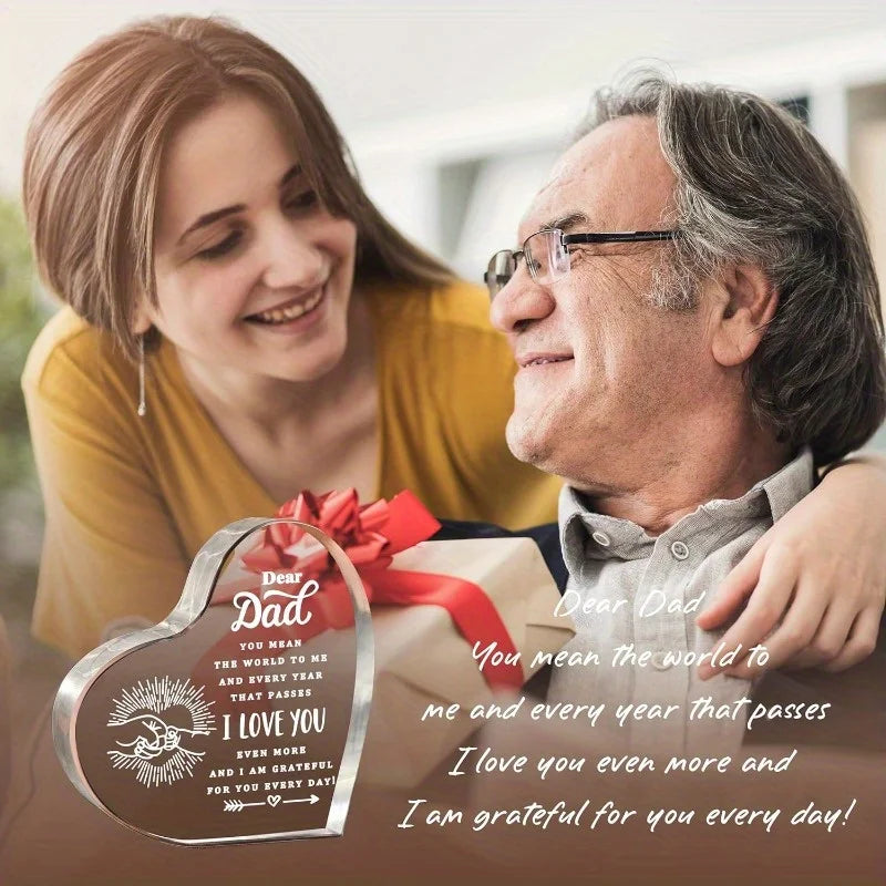 Engraved Dad Heart Sentimental Paperweight Gift For Every Occasion