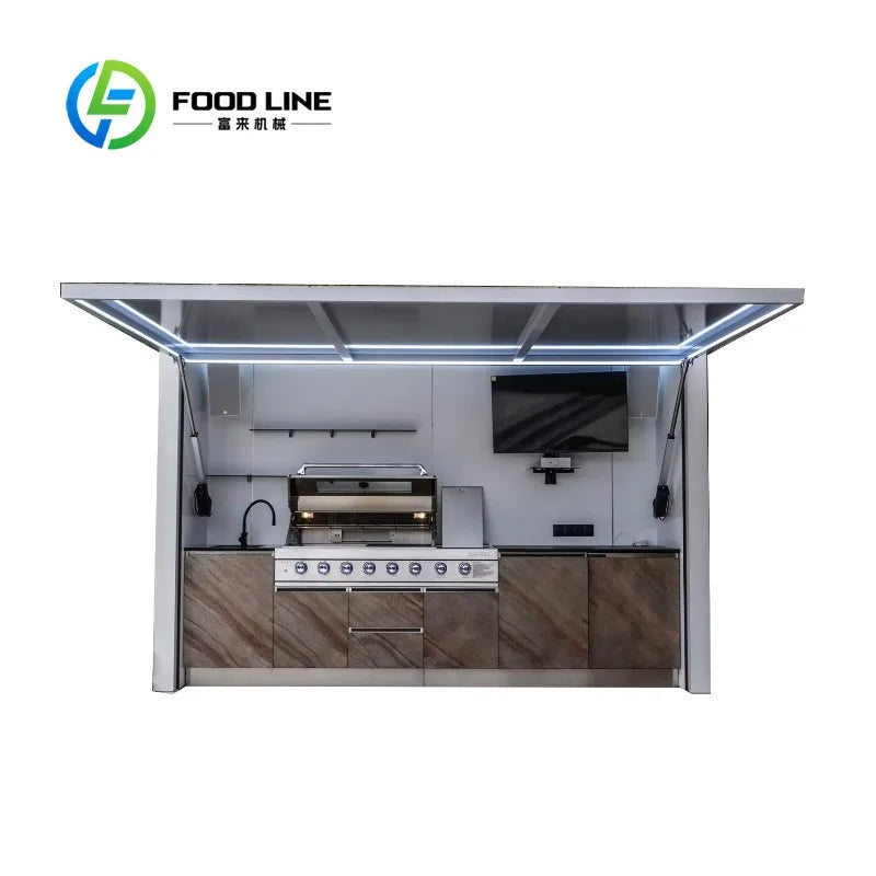 Outdoor Stainless Steel BBQ Pod With Sink And Fridge