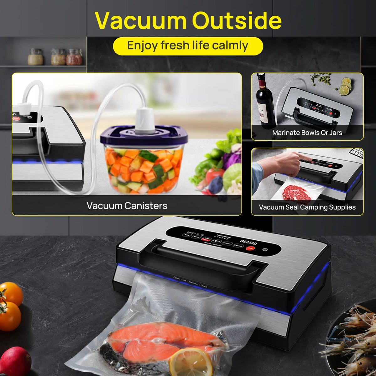 SEATAO VH5188 Automatic Vacuum Sealer With Built In Cutter
