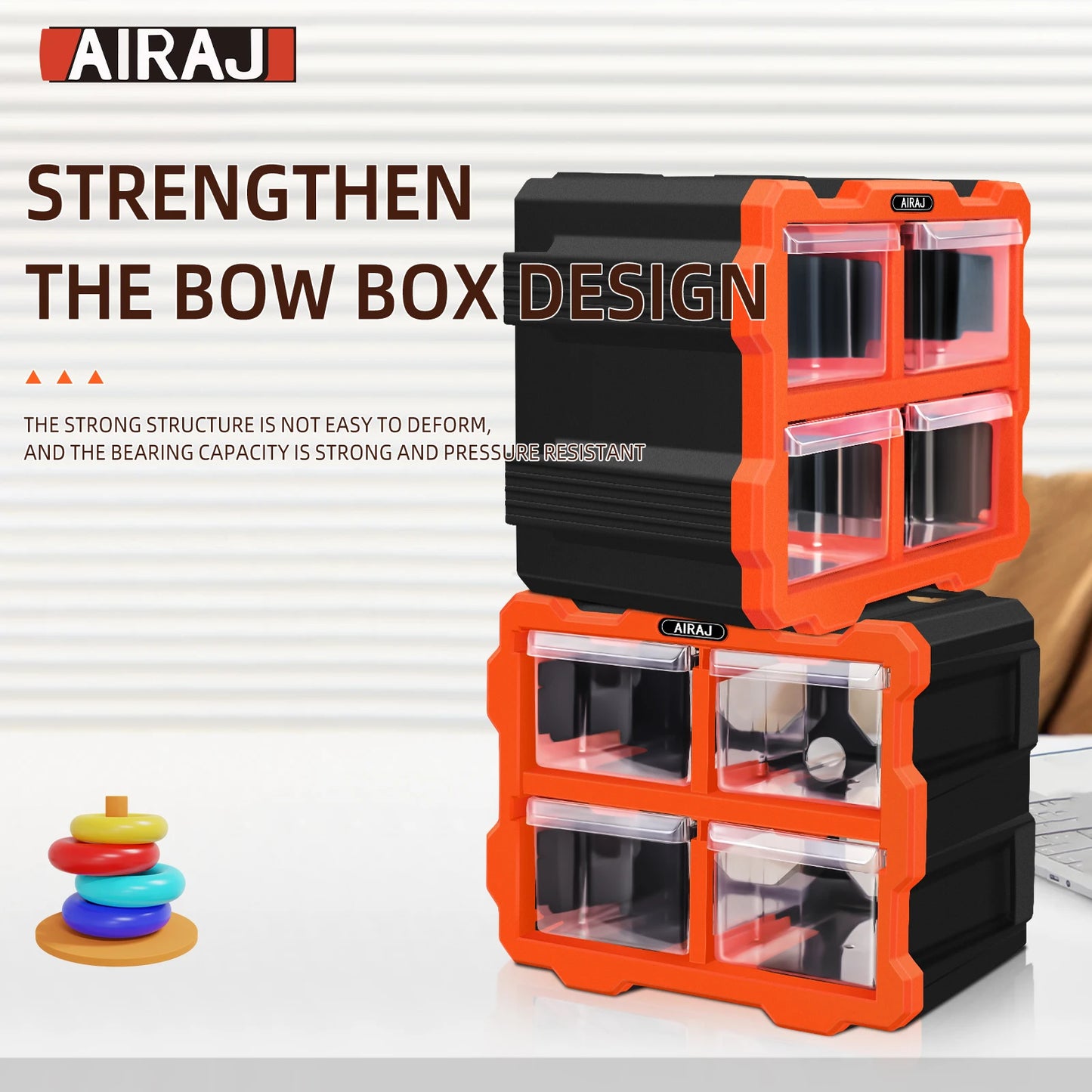 AIRAJ Multi-Grid Drawer Parts Box Wall-Mounted Screw Storage Solution