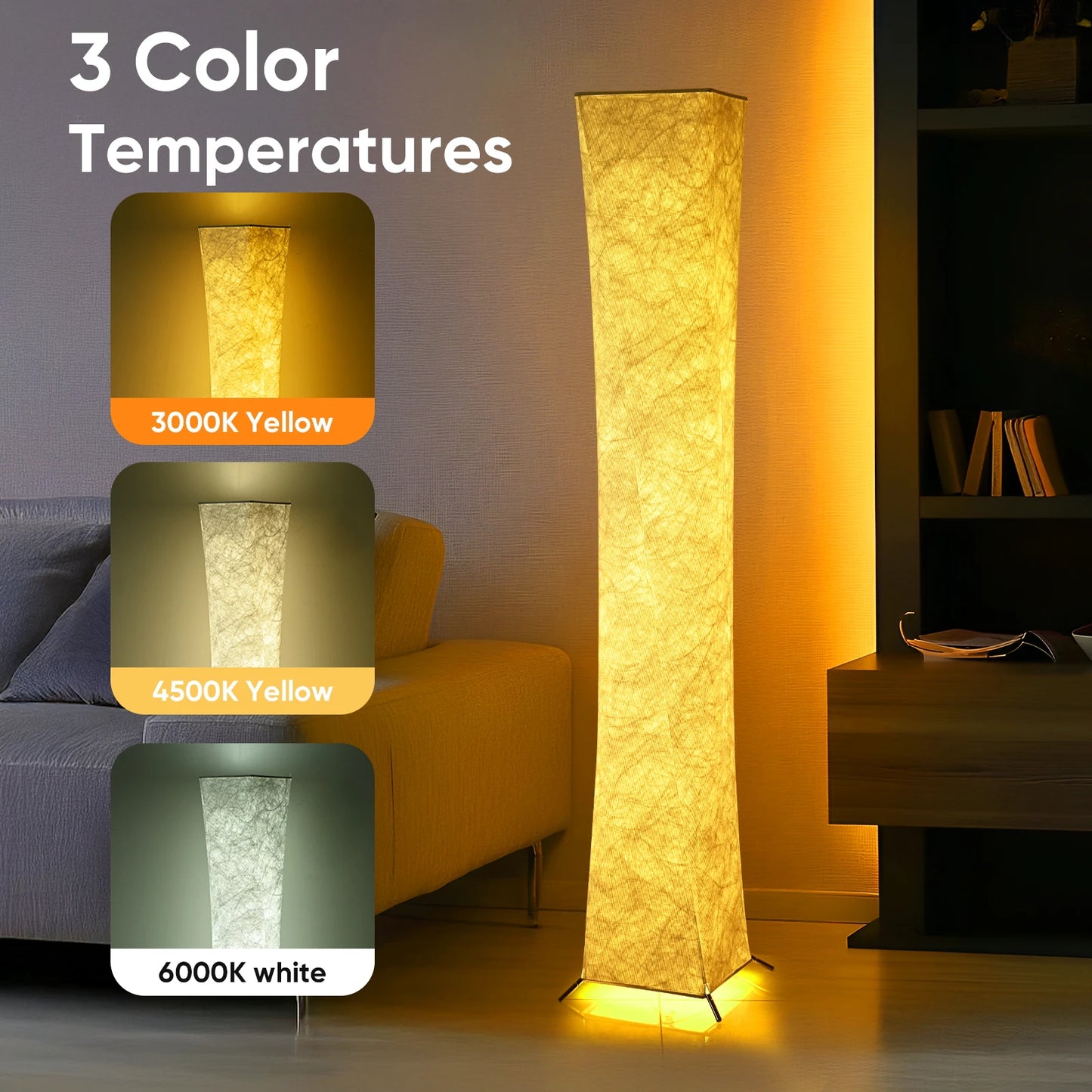 Soft Light LED Floor Lamp With Tyvek Shade