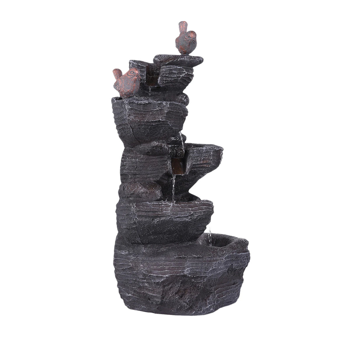 APWIKOGER Rock Waterfall Fountain With LED Lights Garden Decor