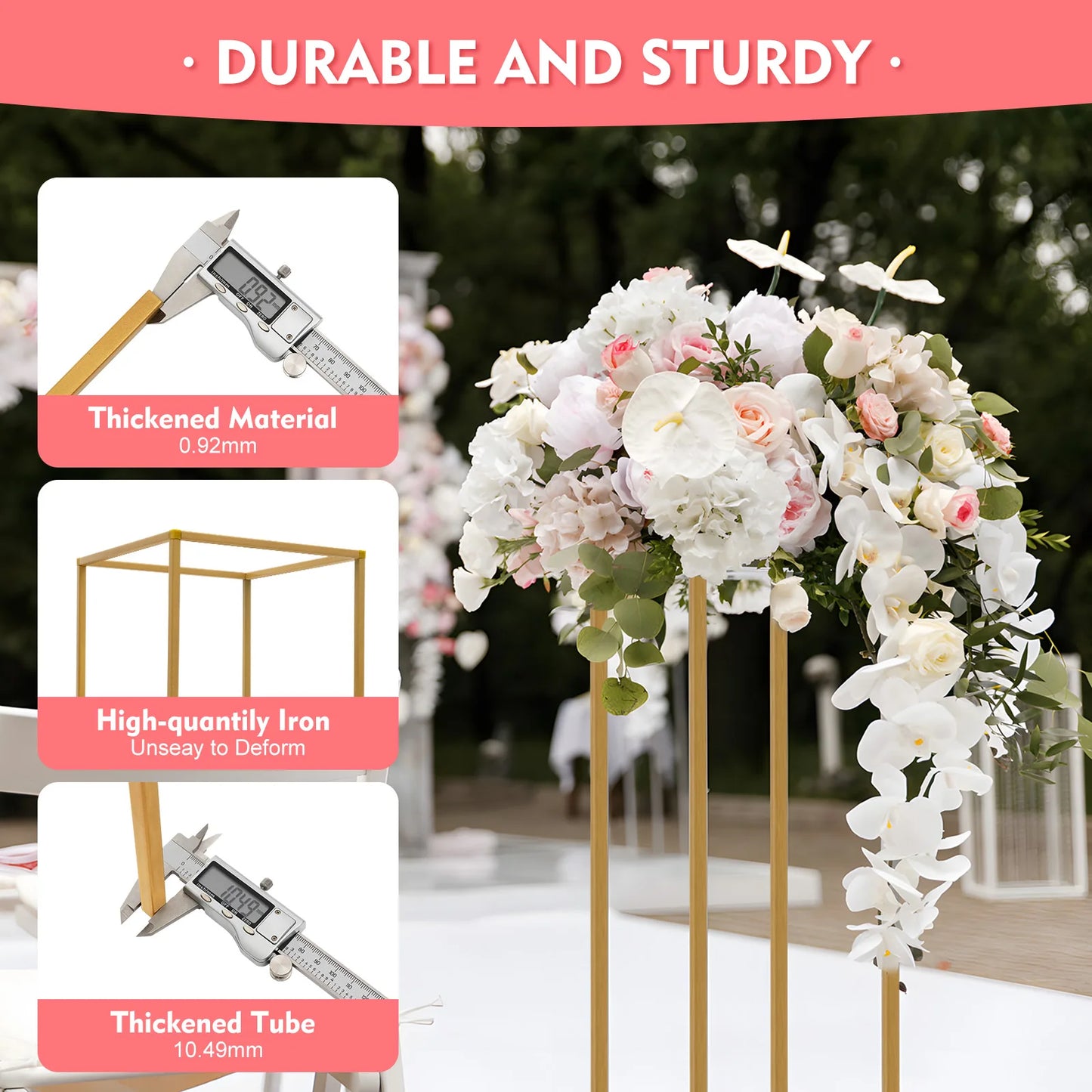 Flower Stand Metal Wedding Column Vases For Events