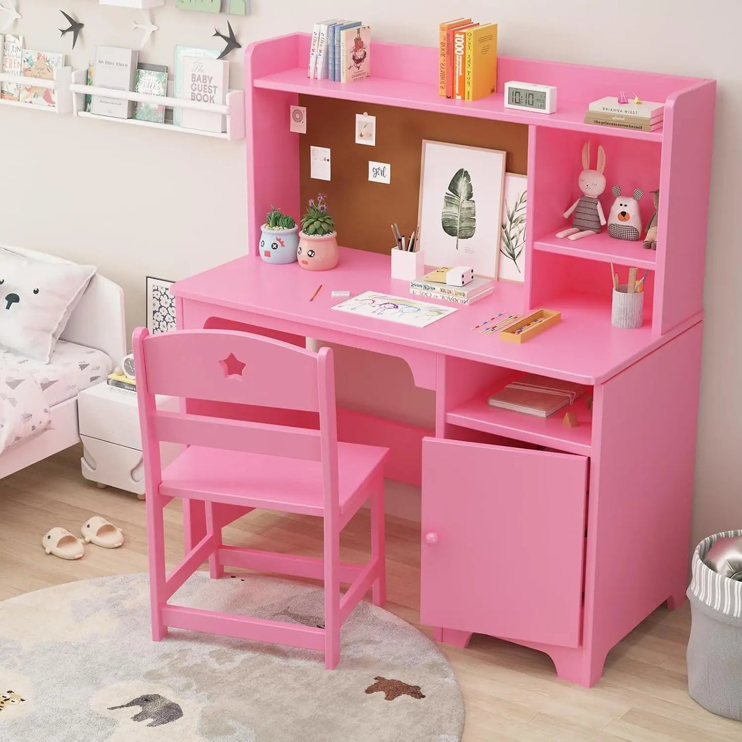 HobbyLane Kids Desk And Chair Set Wooden Writing Table