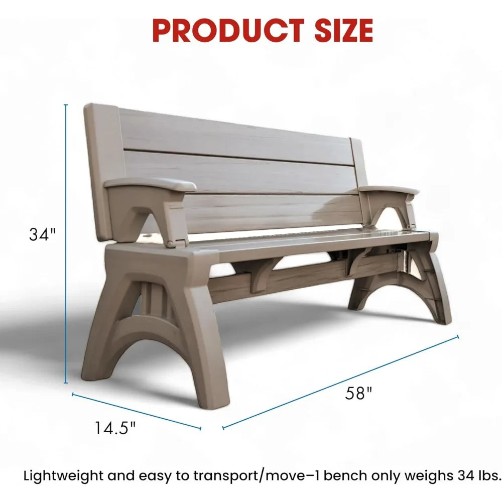 DAFIFY Two in One Outdoor Bench Picnic Table Weatherproof