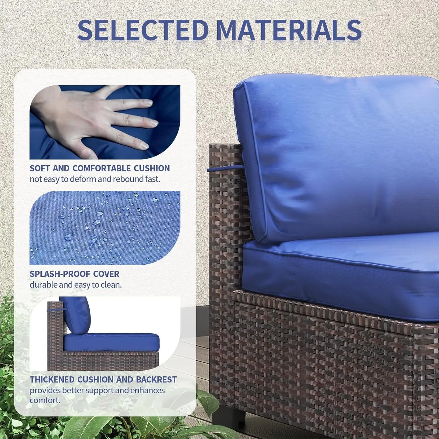 HobbyLane Modular Outdoor Furniture Set With PE Rattan Wicker