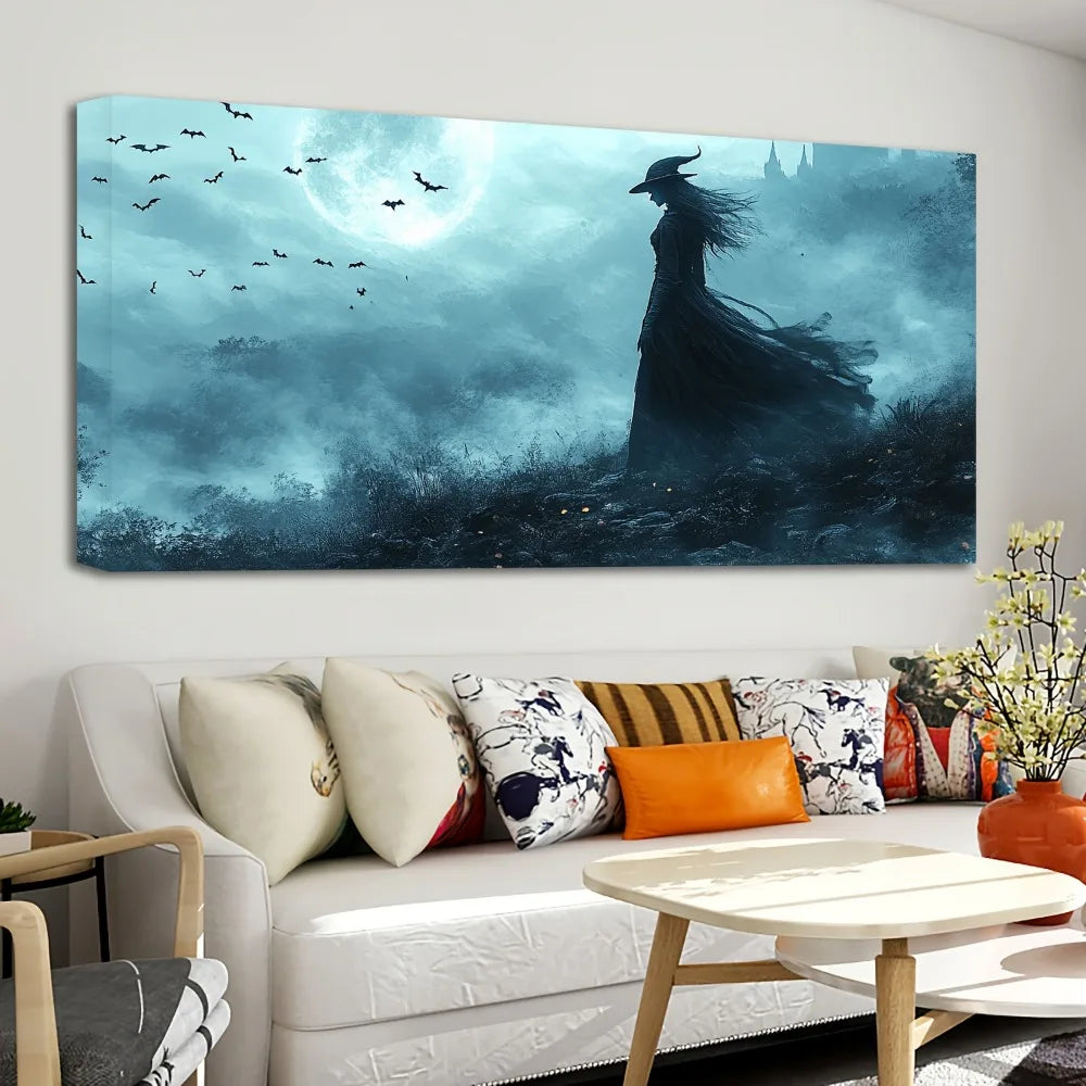 Halloween Canvas Wall Art with 1.5 Inch Thick Pine Solid Wood Frame