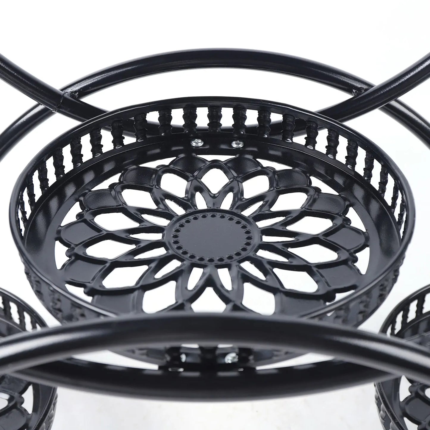 Bymaocar 4 Tier Wrought Iron Flower Plant Stand Display