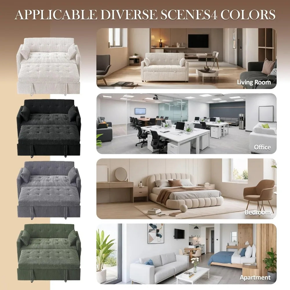 DAFIFY 3 In 1 Sofa Bed Loveseat With USB Ports Modern