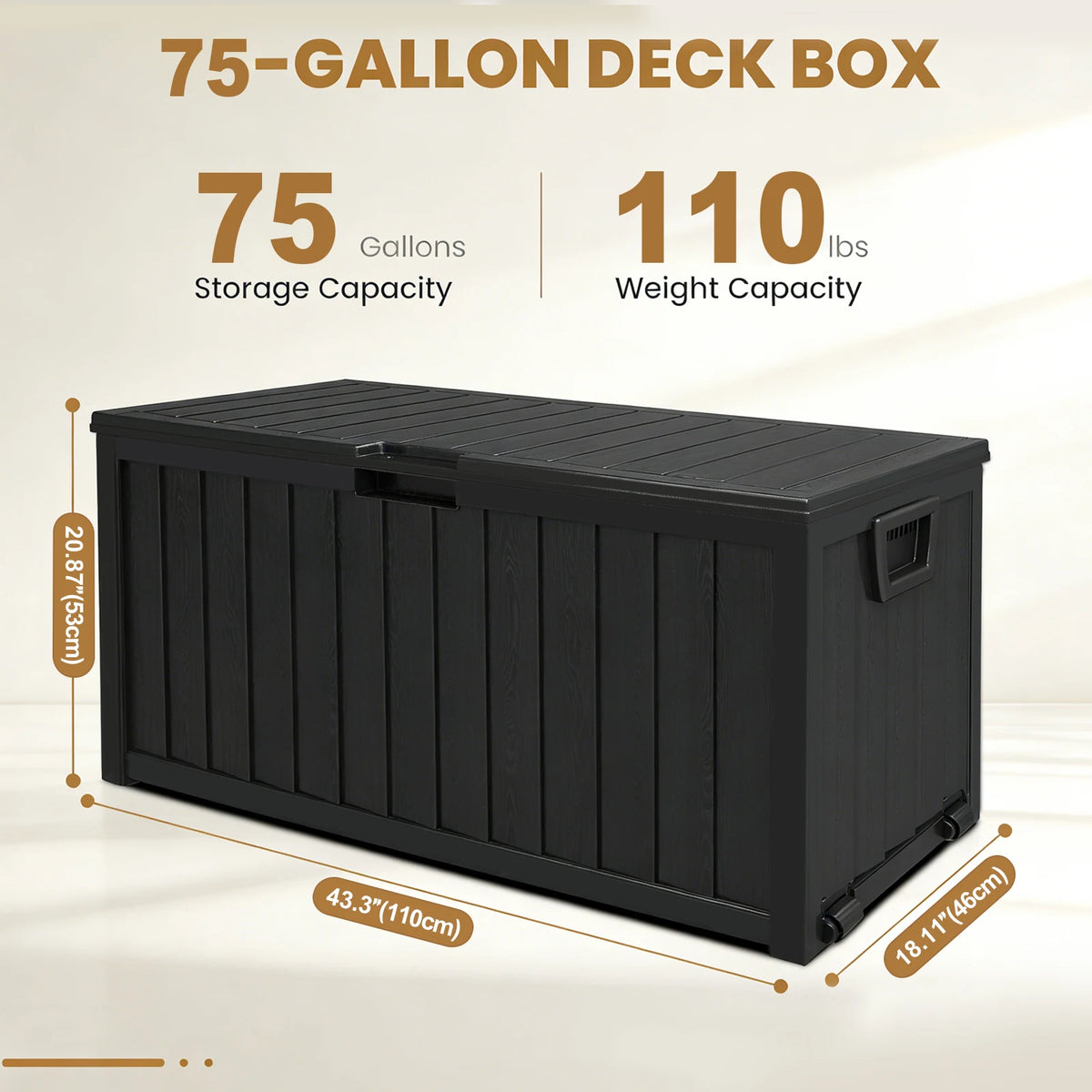 Heavy Duty Outdoor Deck Storage Box With Secure Latch