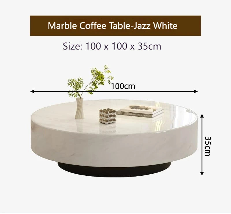 LIEI Round Marble Nesting Tables Set Minimalist Luxury
