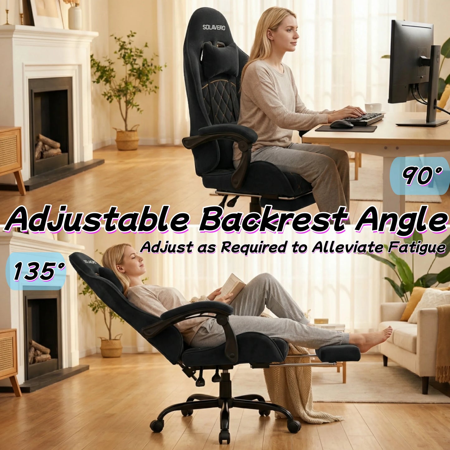 Massage Gaming Chair Ergonomic Office Chair With Headrest