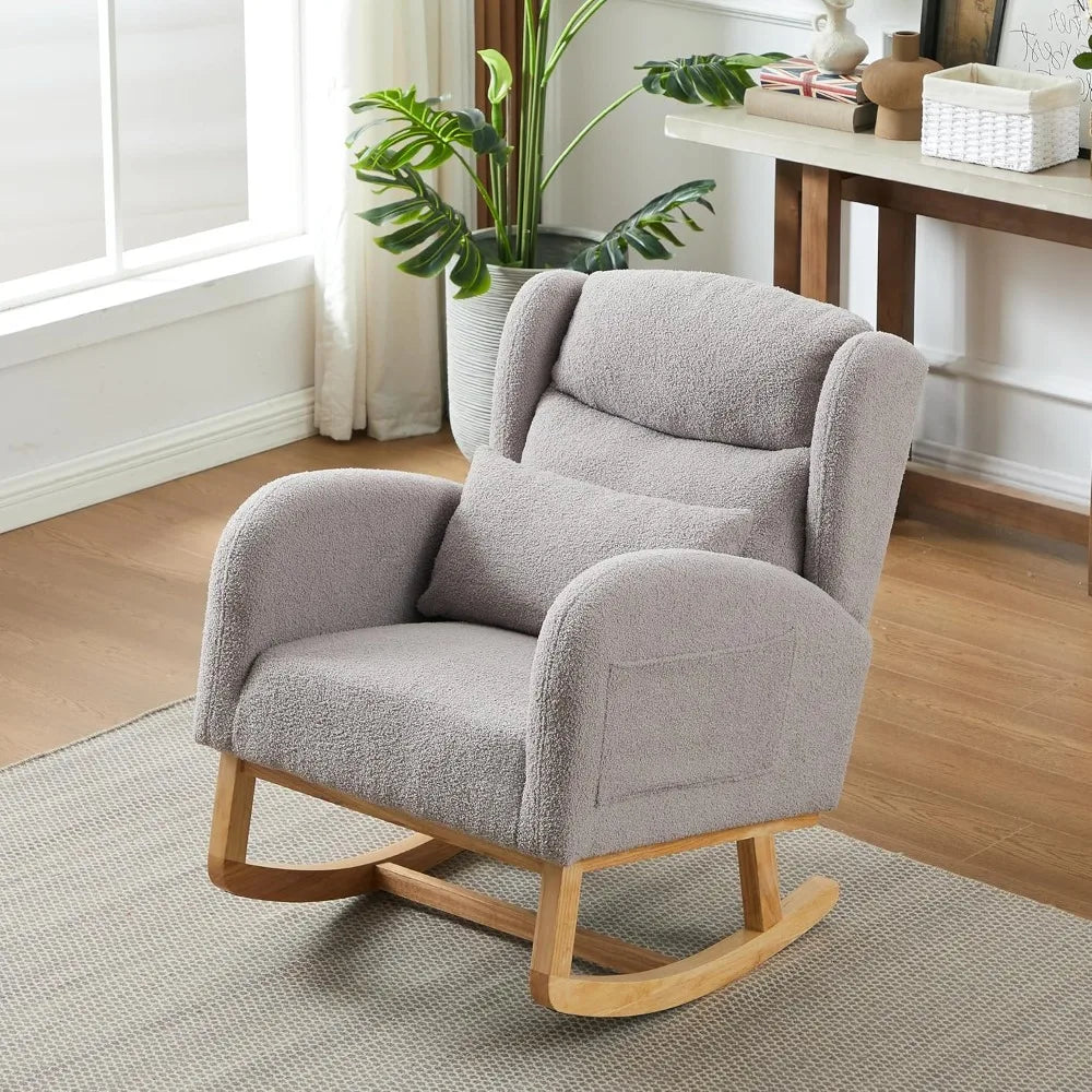 DAFIFY Teddy Upholstered Rocking Glider Chair Mid Century