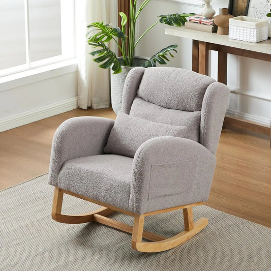 DAFIFY Teddy Upholstered Rocking Glider Chair Mid Century