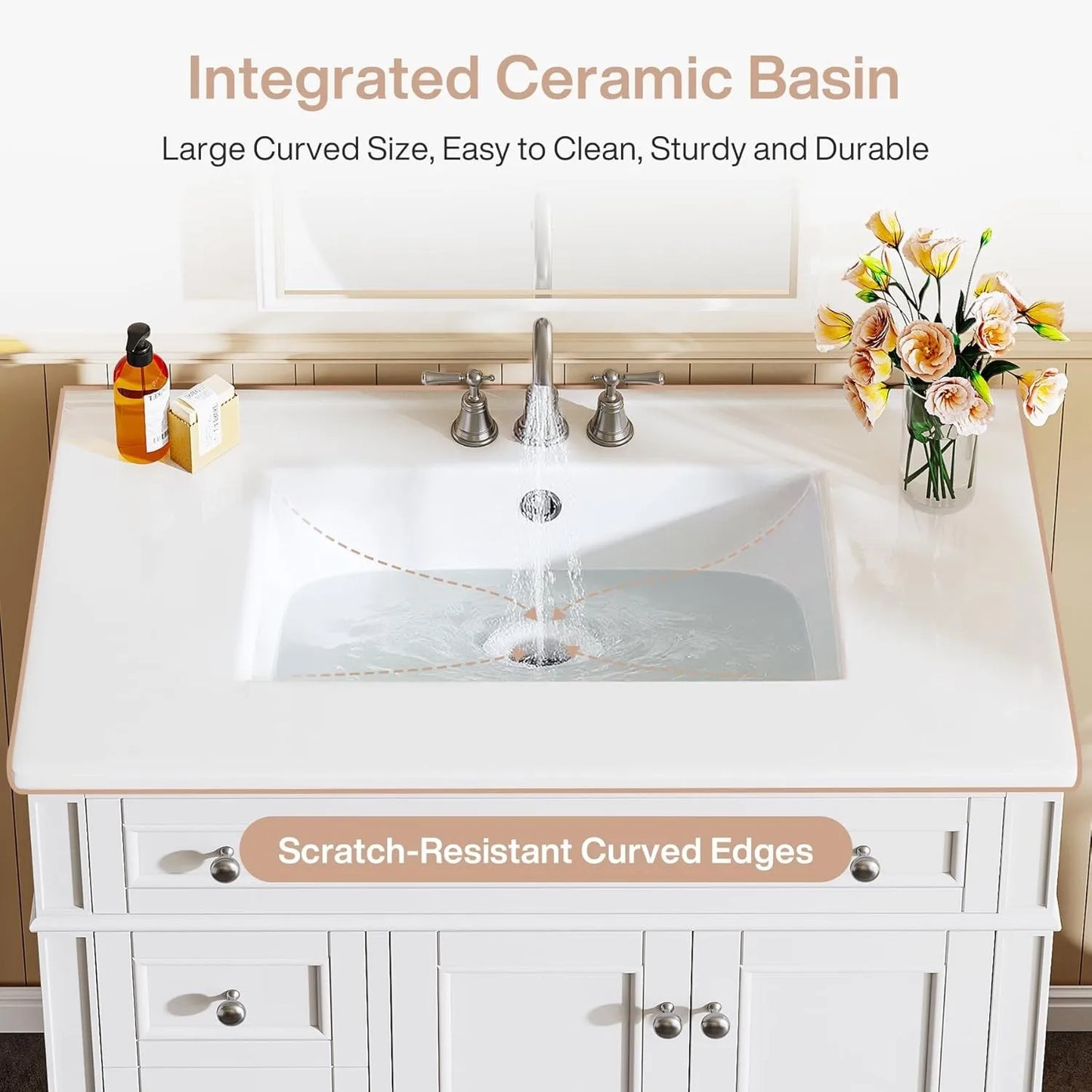Bathroom Vanity With Sink Four Drawers And Cabinet