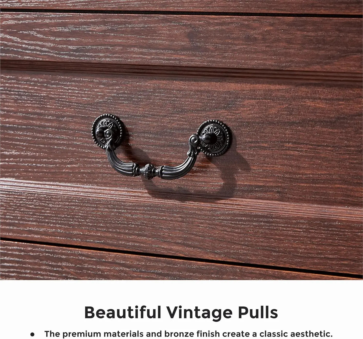 Farmhouse Cherry Wood Dresser Chest Of Drawers For Bedroom