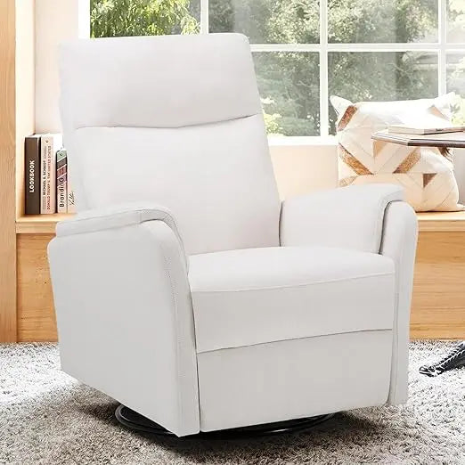 Nursery Glider Recliner Chair With Footrest And High Back