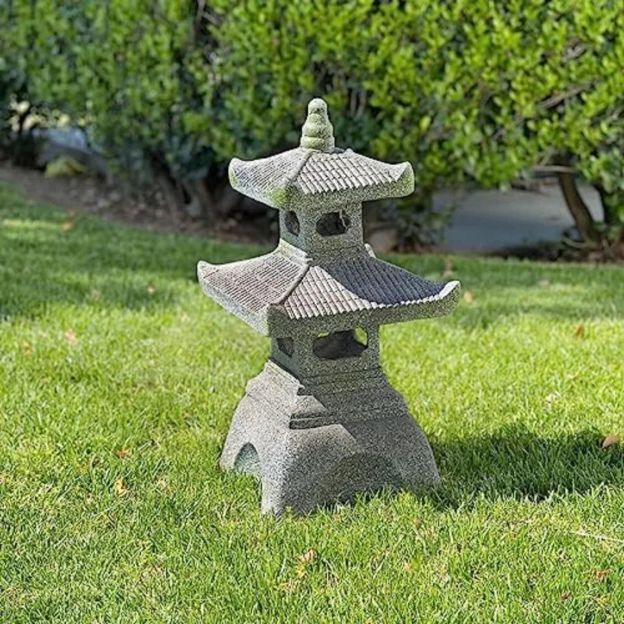 Pagoda Garden Statue LED Solar Powered Outdoor Lantern
