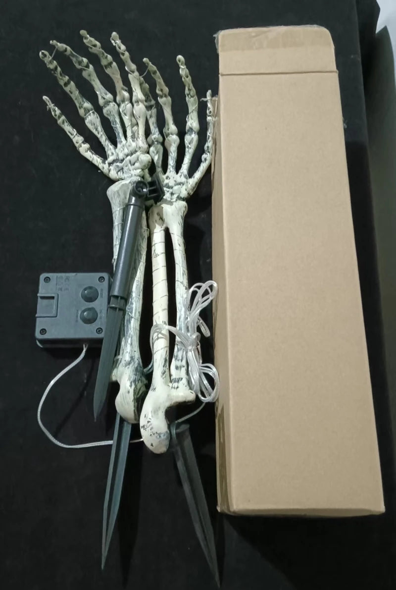 Two Pack Halloween Solar Ghost Hand LED Garden Stakes