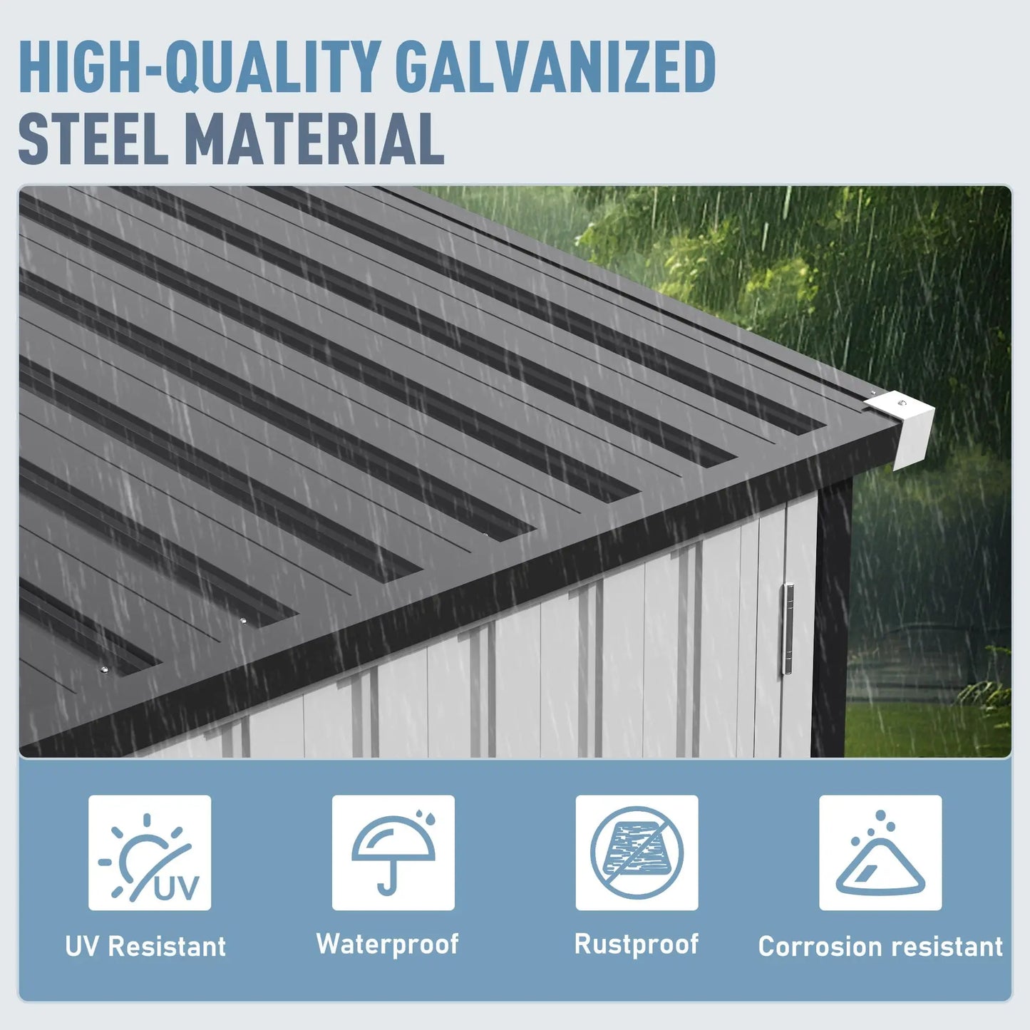VIWAT Heavy Duty Metal Storage Shed With Window Lockable
