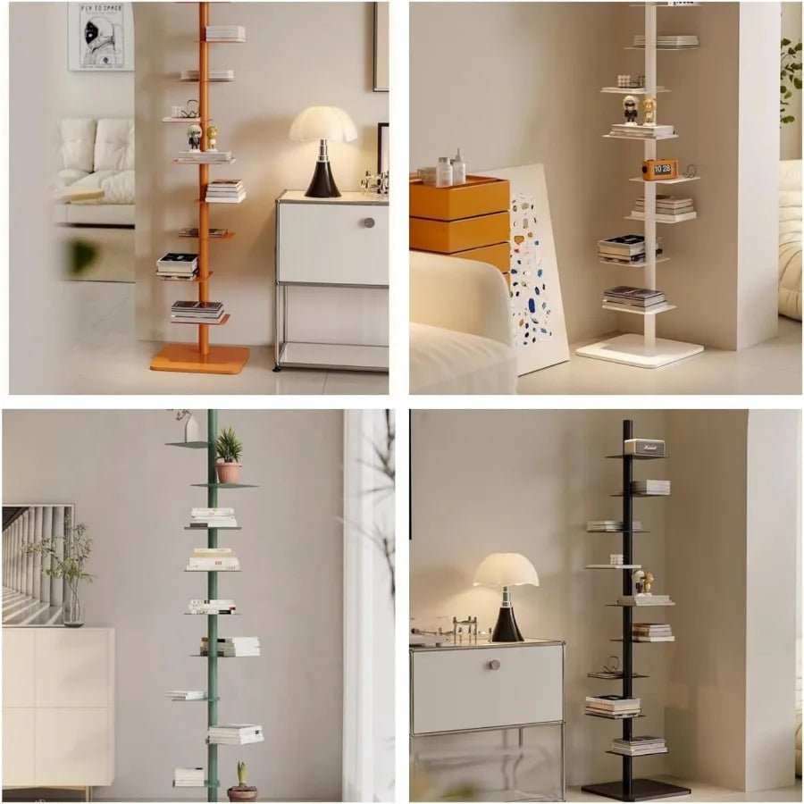Hign Concerned 9Tier Spine Bookshelf Metal Bookcase Pro