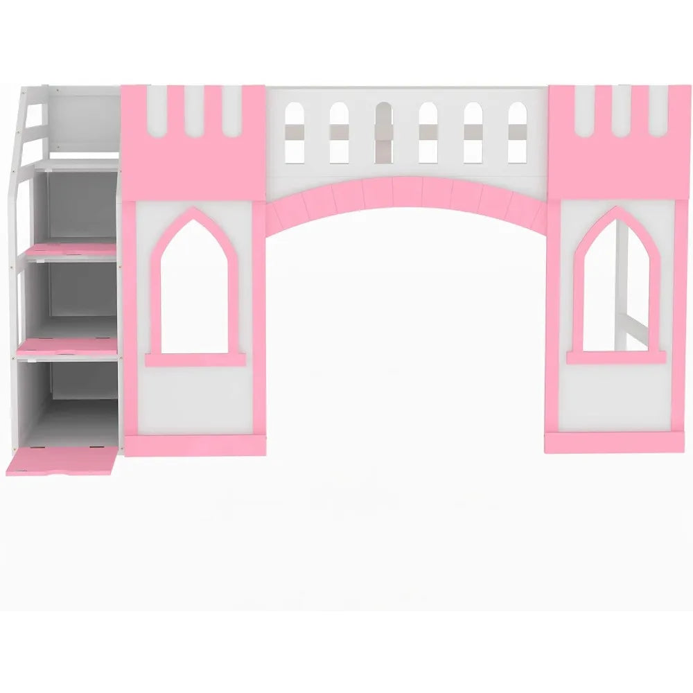 Harper And Bright Designs Loft Bed With Storage Staircase