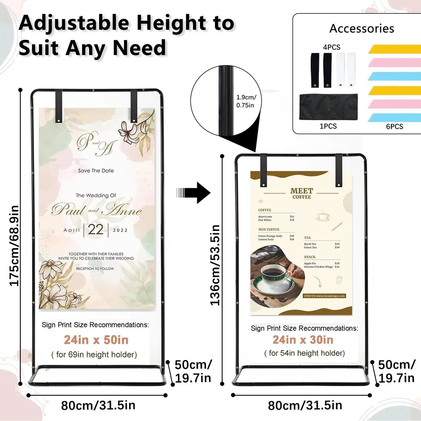 Wedding Welcome Sign Stand for Seating Charts and Events