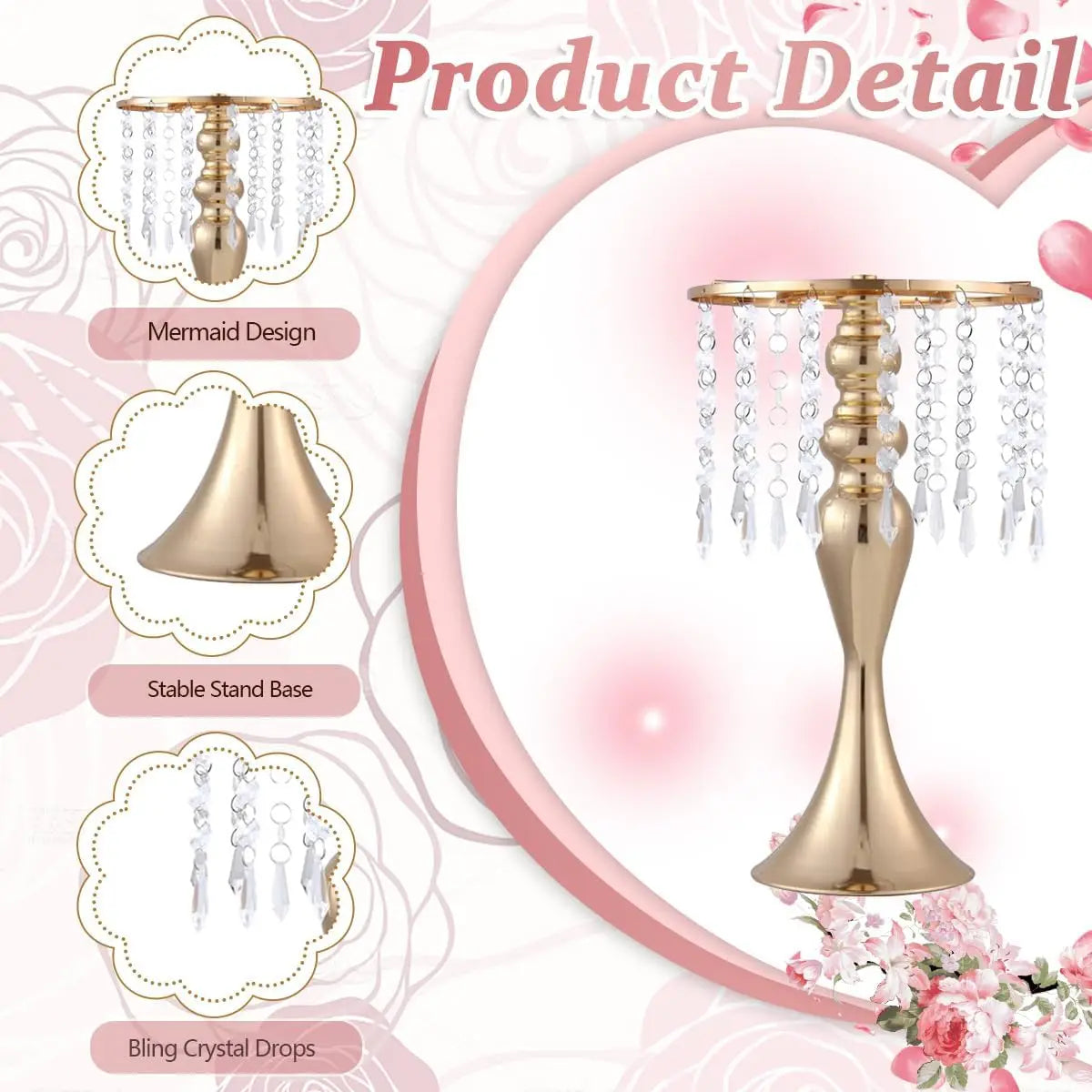 Guangdong 8 Piece Wedding Centerpiece Crystal Vase Set