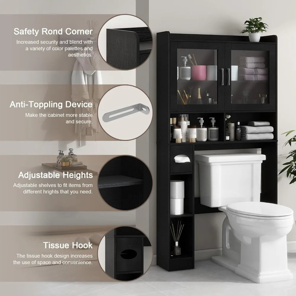 Farmhouse Style Over Toilet Storage Cabinet