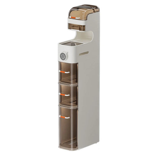 Narrow Bathroom Floor Storage Cabinet with Wheels