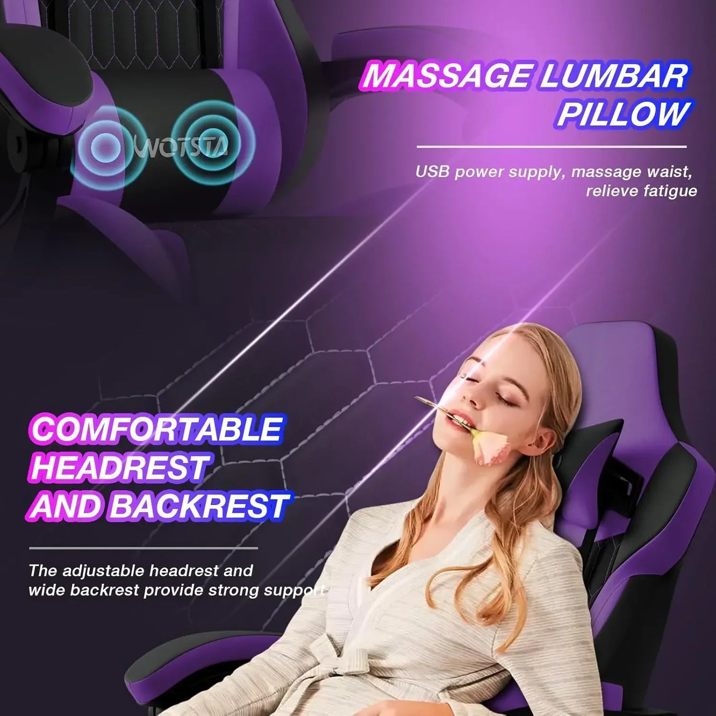 Ergonomic Gaming Chair With Footrest And Lumbar Support