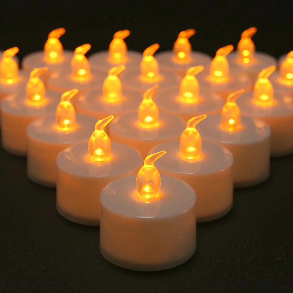 Feature Flameless LED Tealight Candles 12 Or 24 Pack