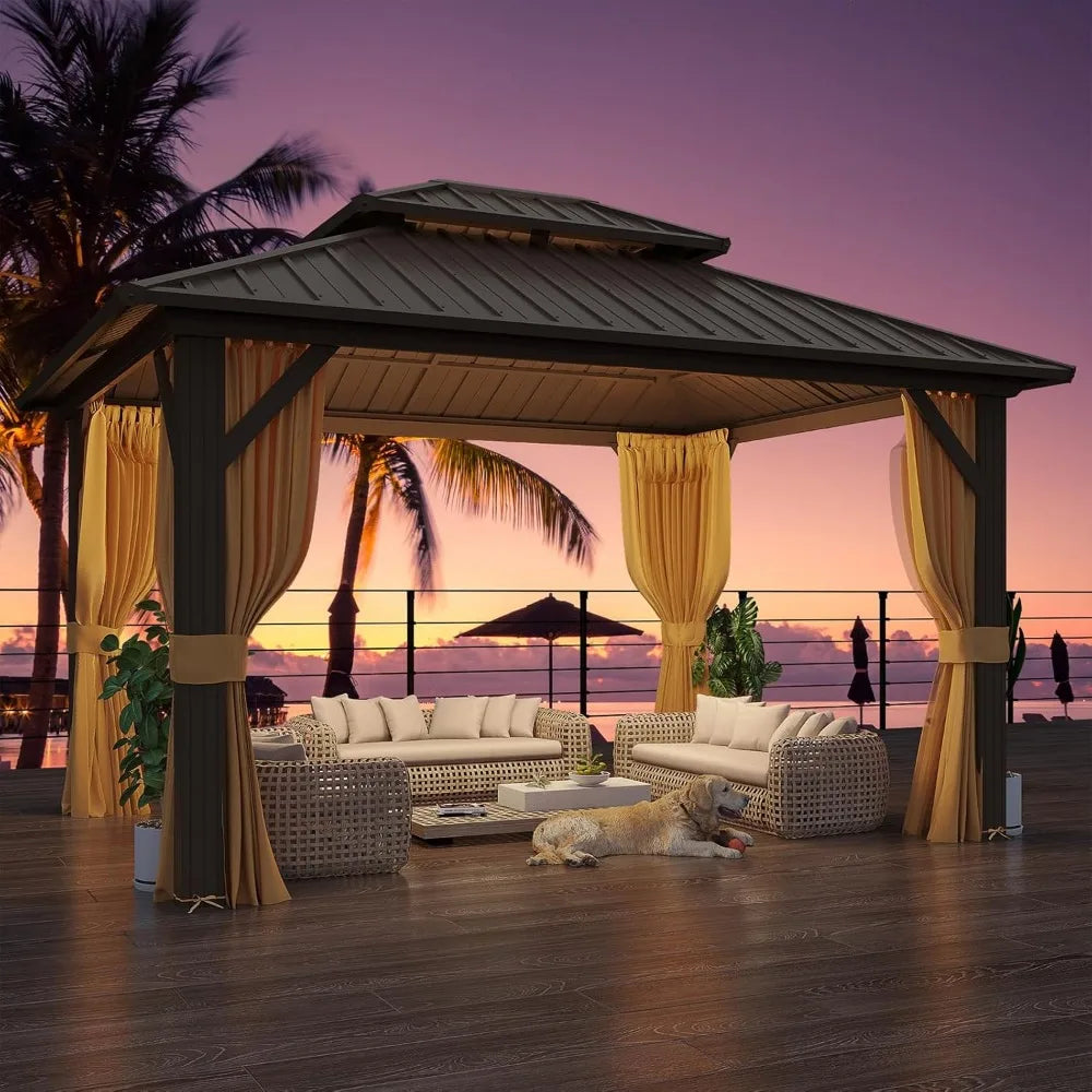 Frame Aluminum Gazebo With Galvanized Steel Hardtop Roof