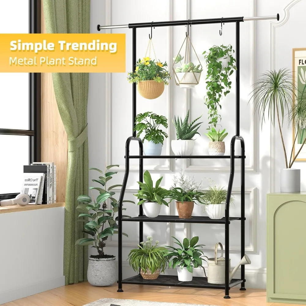 NBVCX Heavy Duty Metal Plant Stand Indoor Outdoor Shelf