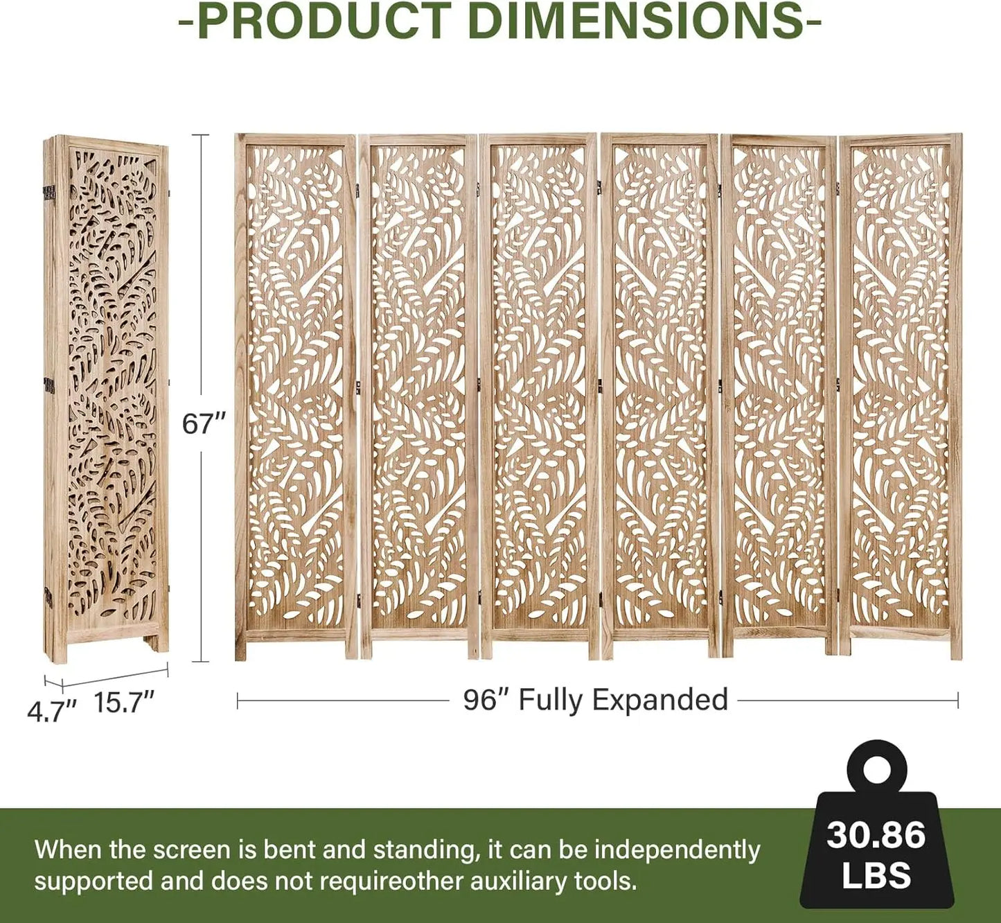 Folding Decorative Wood Screen Dividers Panel For Home Use