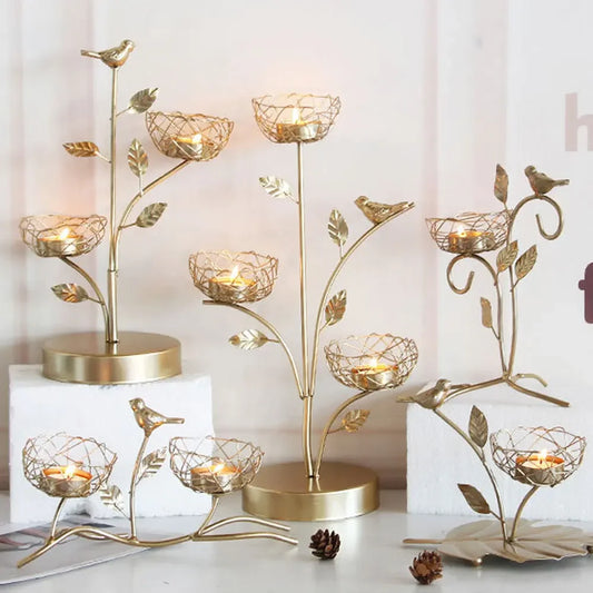 Wrought Iron Bird Candle Holders Centerpiece Wedding Decor