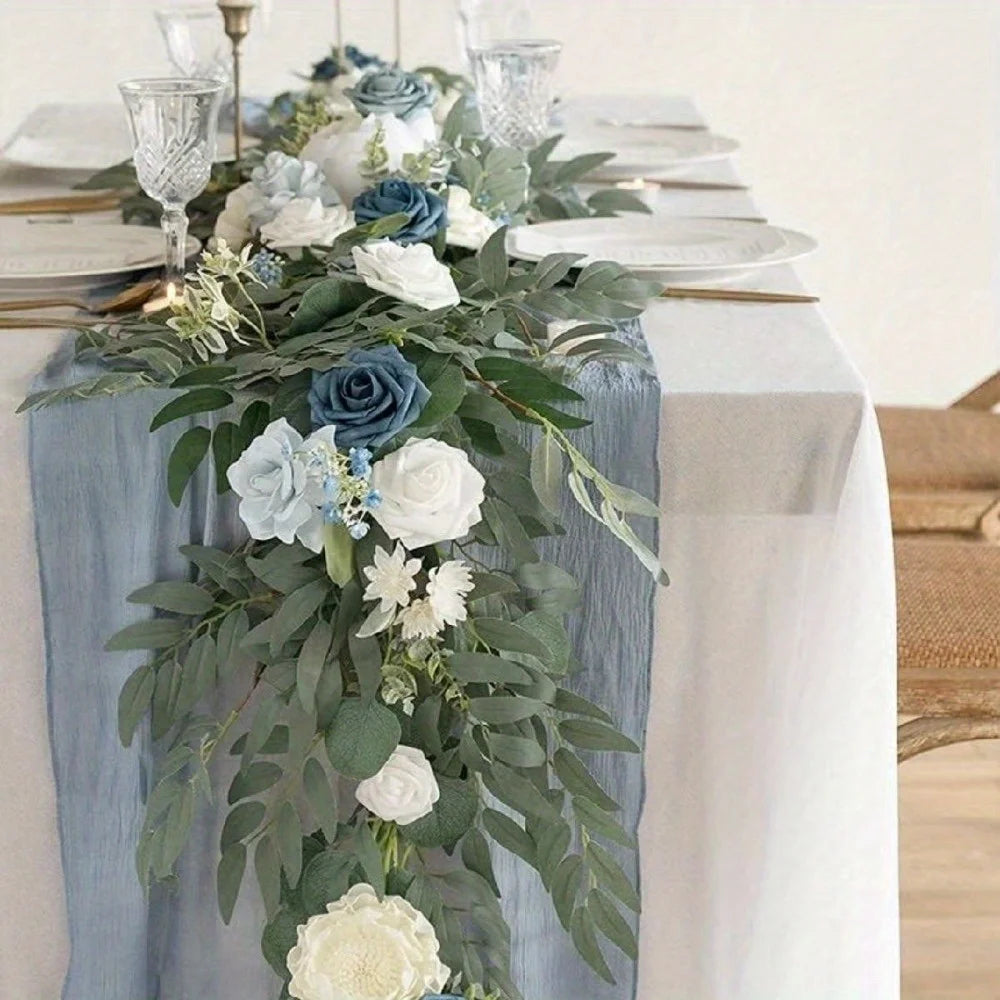 NONECN Eucalyptus Willow Leaf Garland For Wedding Arch Backdrop