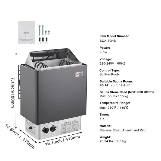 High Performance Electric Sauna Heater Stove For Spa Rooms