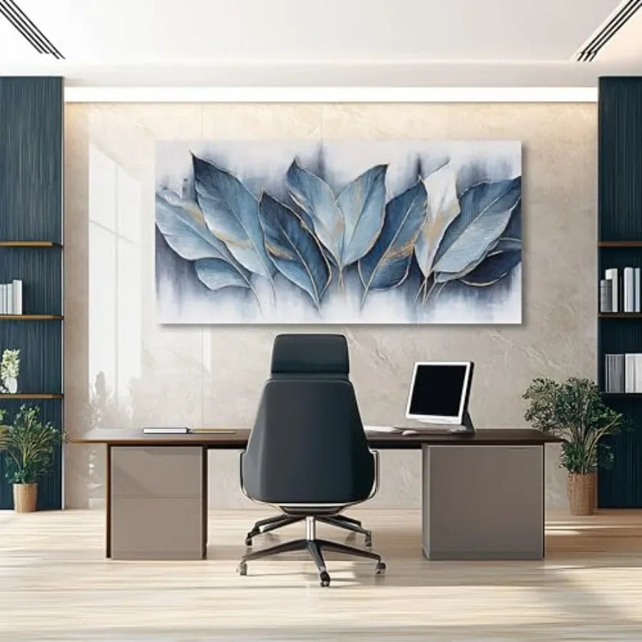 Framed Leaves Canvas Wall Art Modern Abstract Fade Resistant
